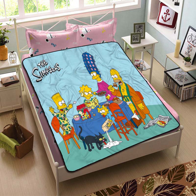 The Simpsons Family Blanket Throw Cooling Sheet