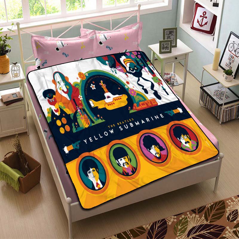 The Beatles Yellow Submarine Blanket Throw Cooling Sheet