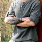 Men's shirt made of natural cotton muslin in boho style. Shirt for vacation.
