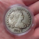 US 1796 Draped Bust Dollar Small Eagle Silver Plated
