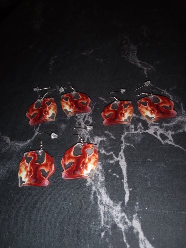 Orange Dragon Earrings