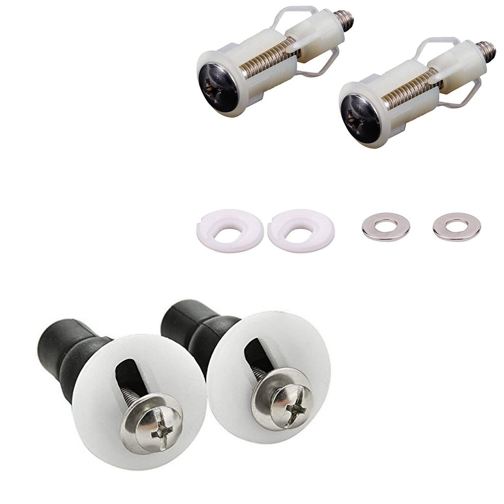 EITGZWAS 2020 2 Set Toilet Seat Hinges Screws WC Hole Fixing Universal
