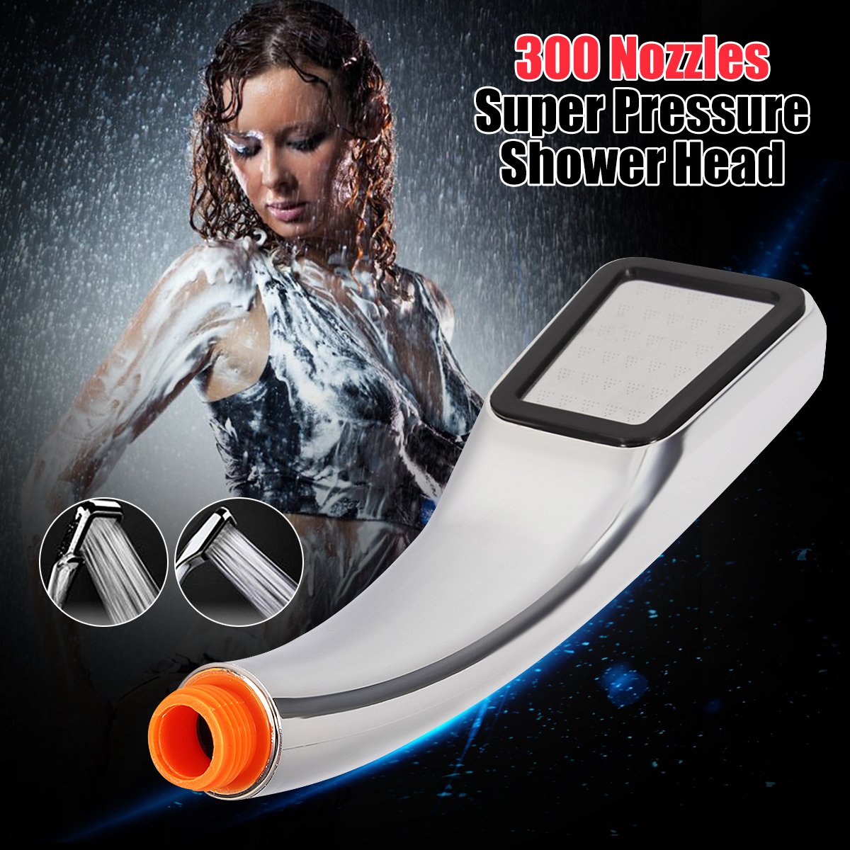High Pressure Shower Head Chrome Powerfull Boosting Spray Bathroom Water Saving Durable