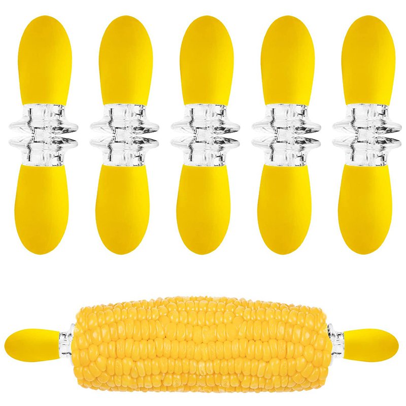 Corn Cob Holders Set, 10 Pcs Stainless Steel Corn Skewers BBQ Fork for