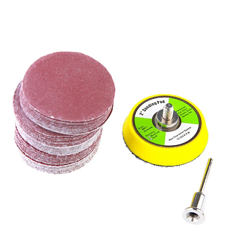 50 Pcs 2 Inch Sanding Disc 60180 Grit Hook and Loop for Sander Machine