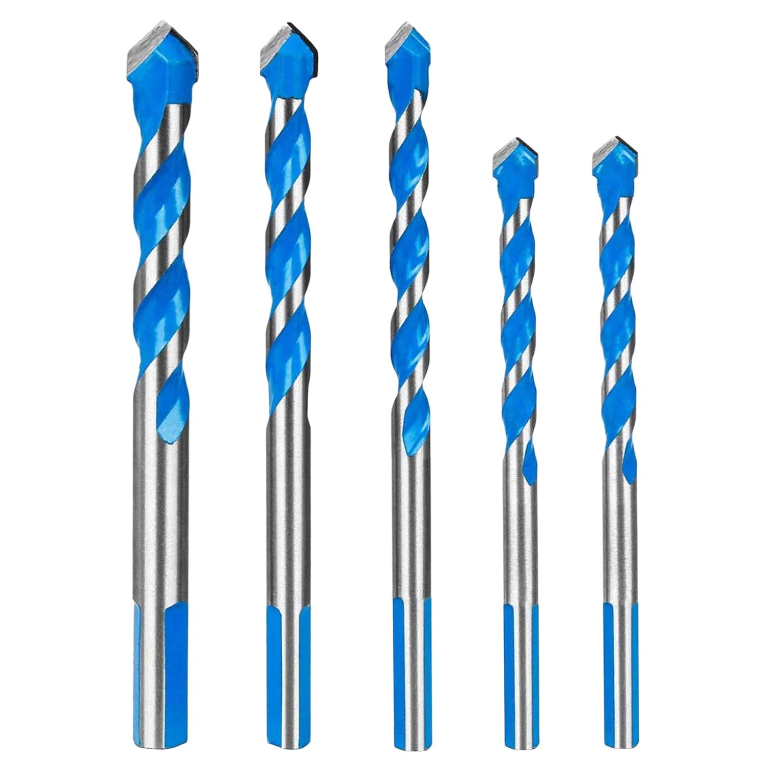 5Pcs Triplecornered Drill Bit Set Overlord Handle Multifunctional Punching Drill Bits Set with Tung