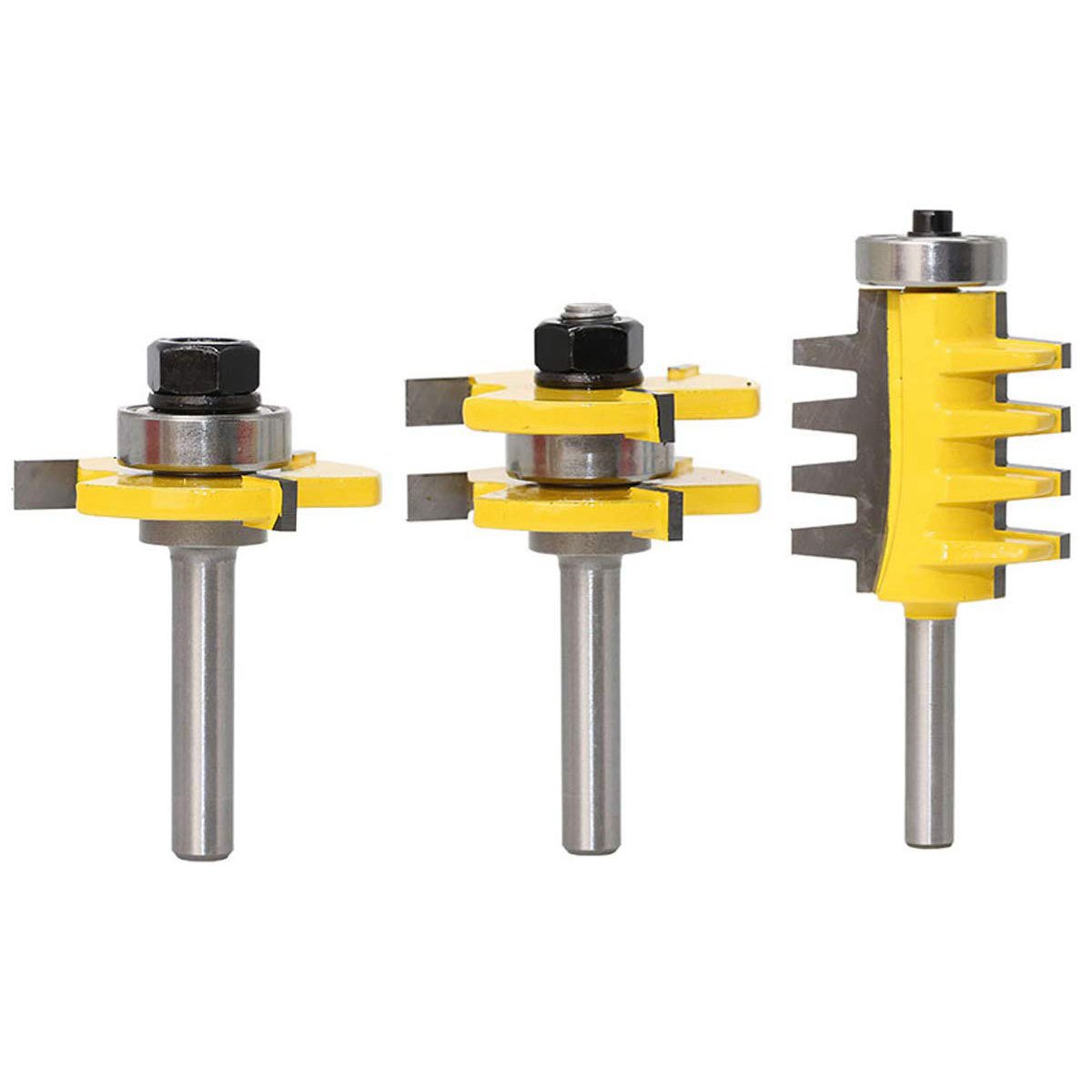 Router Bit Set, 3Pcs 1/4Inch Shank Tongue And Groove Router Bit And