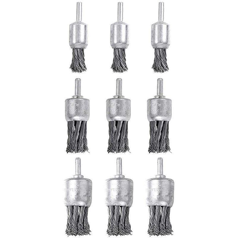 9 Pack Wire Wheels Brush, Knotted and Wire End Brush, for Derusting