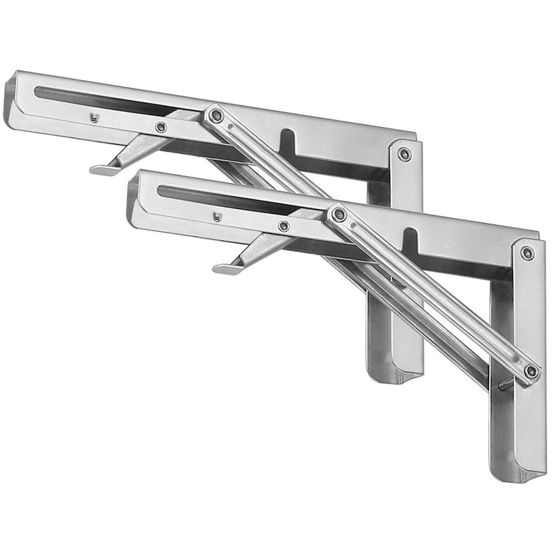 Folding Shelf Brackets 12 Inch for Shelves, Folding Wall Bracket Hinges