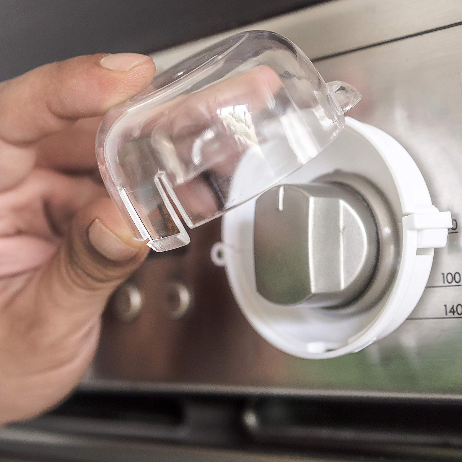 Clear Safety Oven Knobs Cover 4 Pack Baby Proofing Protection Lock