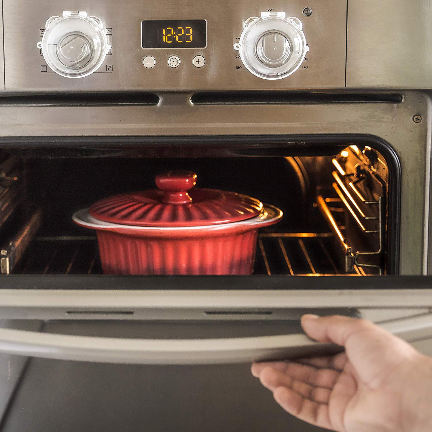 Clear Safety Oven Knobs Cover 4 Pack Baby Proofing Protection Lock