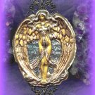 WINGED GODDESS/ Necklace/ Pagan Rosary/ Steampunk/ Gothic/ Scrying Mirror/ Pendulum/ Box/ Altar