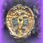 WINGED GODDESS/ Necklace/ Pagan Rosary/ Steampunk/ Gothic/ Scrying Mirror/ Pendulum/ Box/ Altar