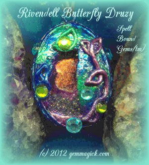 Elven/ Tolkien/ Necklace/ Pendant/ Pendulum/ RIVENDELL BUTTERFLY DRUZY/ Fairy-Inhabited/ Victorian/