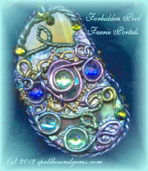 Elven/ Tolkien/ FORBIDDEN POOL Faerie Portals/ Pendulum/ Necklace/ Spell Bound Gems(tm)/ Roses