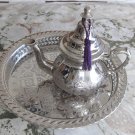 Moroccan Teapot in Silver-Plated Brass
