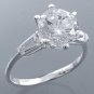 Sterling silver and CZ solitare with baguettes