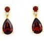 2.87ct Garnet Diamond Dangle Earrings 14KT Yellow Gold