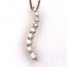 Natural .25ct Diamond Journey Pendant 10KT White Gold