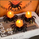 1*pc Halloween Decorations LED Candle Light Plastic Spider Pumpkin