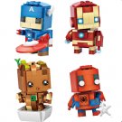 MOC Marvel Avenger Figure Mini Block Super Hero Big Head Building Brick Toy