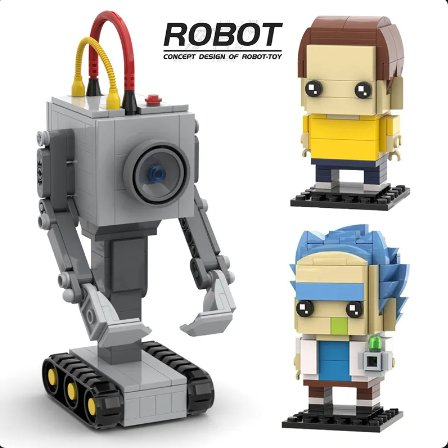 MOC Ricks and Mortyed Figure Mini Block Big Head Building Brick Toy