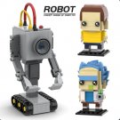 MOC Ricks and Mortyed Figure Mini Block Big Head Building Brick Toy