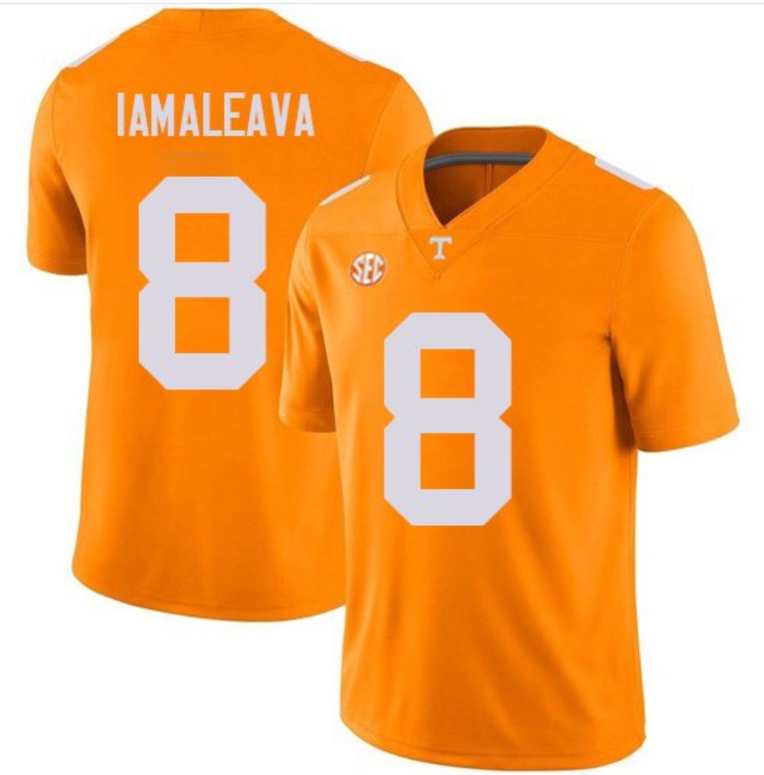 Men’s Tennessee Volunteers #8 Nico Iamaleava Football Jersey Orange