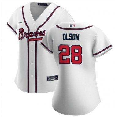 Matt Olson #28 Atlanta Braves Navy Cool Base Stitched Jersey