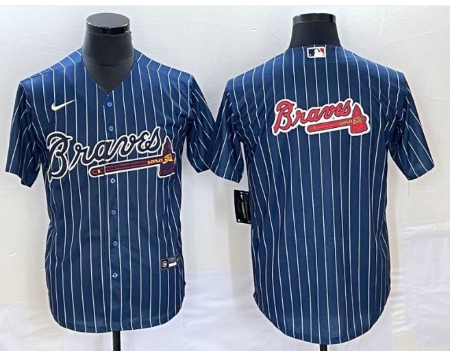 Matt Olson #28 Atlanta Braves Navy Cool Base Stitched Jersey