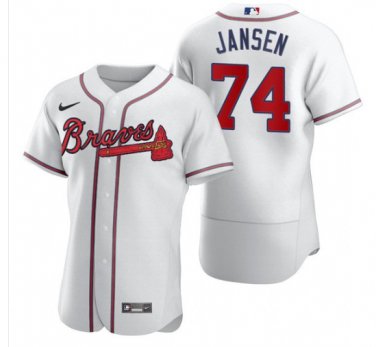 Atlanta Braves #74 Kenley Jansen White Cool Base Stitched Baseball Jersey