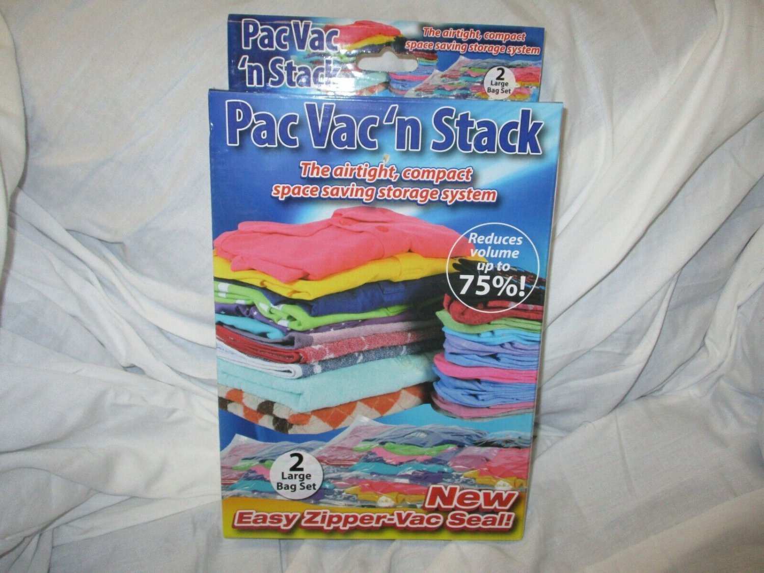 PAC VAC'N STACK Airtight Compact Space Saving Storage 2-Large Bag Set