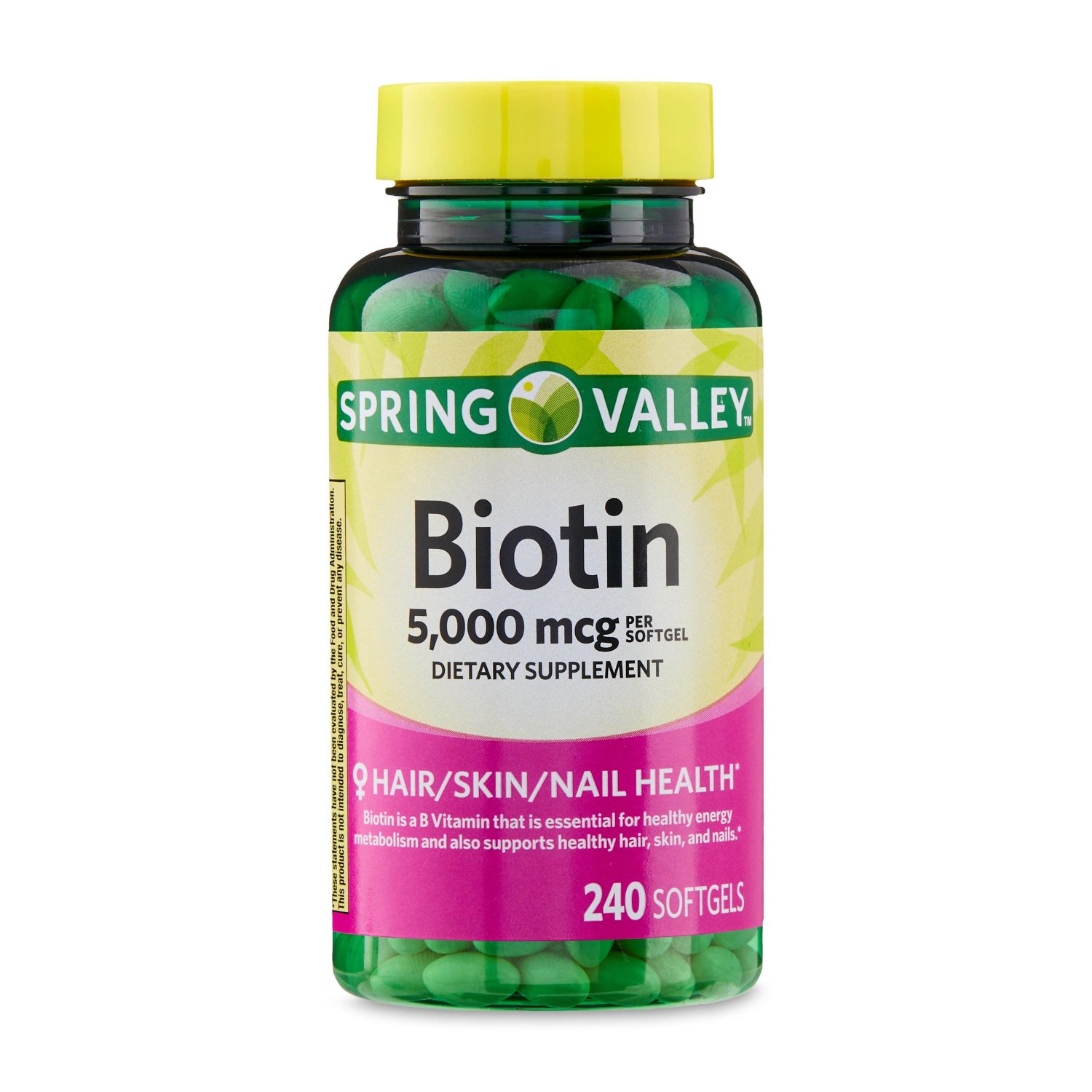 Spring Valley Biotin Softgels Dietary Supplement, 5,000 mcg, 240 Count