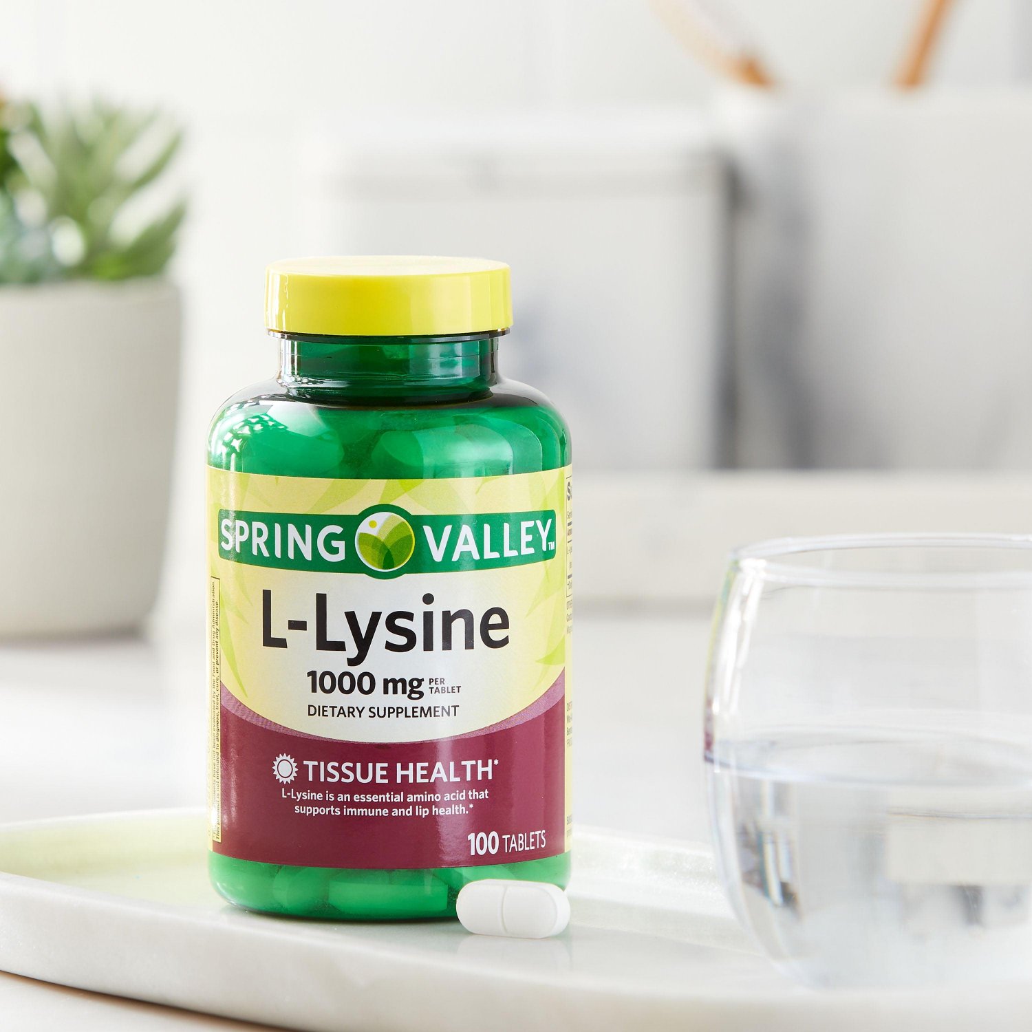 Spring Valley L Lysine Amino Acid Supplements 1000 Mg 100 Count