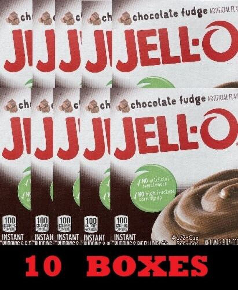 10x Jello CHOCOLATE FUDGE Instant Pudding & Pie Filling Mix 3.9oz 10 BOXES