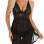 Lace and Mesh Babydoll and String Set