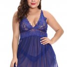 Plus Size Romance Lace and Mesh Babydoll Set