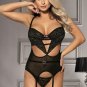 Plus Size Elegant Black Babydoll With Garter