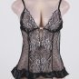 Black Plus Size Floral See-Through Babydoll