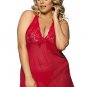 Plus Size Lace Halter Babydoll