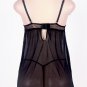Plus Size Black Cupless Mesh Babydoll