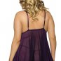 Plus Size Babydoll With Embroidery Top And Satin Ribbons Hem