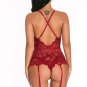 Lace Suspender Basque + Thong Set