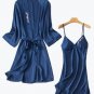 Striped Chemise And Robe Set