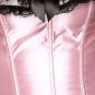 Plus Size Satin Ruffle Details Corset Dress with Ribbon