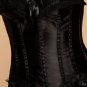 Plus Sized Satin Ruffle Corset Dress with Ribbon Details