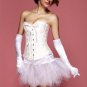 One Set- Ivory White Floral Bridal Corset Bustier with Tutu Skirt