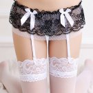 Women's Polka Dot Ruffle Lace Garter Belt Panty