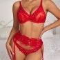 Sexy Lingerie Set Include: Bra + Garter Belt + Panties