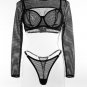 Black Frisky Fishnet 3-Piece Bra Set